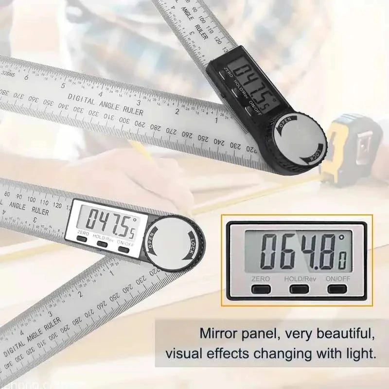 HOMEFISH 1 PC 2 in 1 Digital Angle Detector Scale Suitable for Woodworking Mutifunction Tools Measurement Tools High Accuracy Peaceful Pleasures Health and Wellness