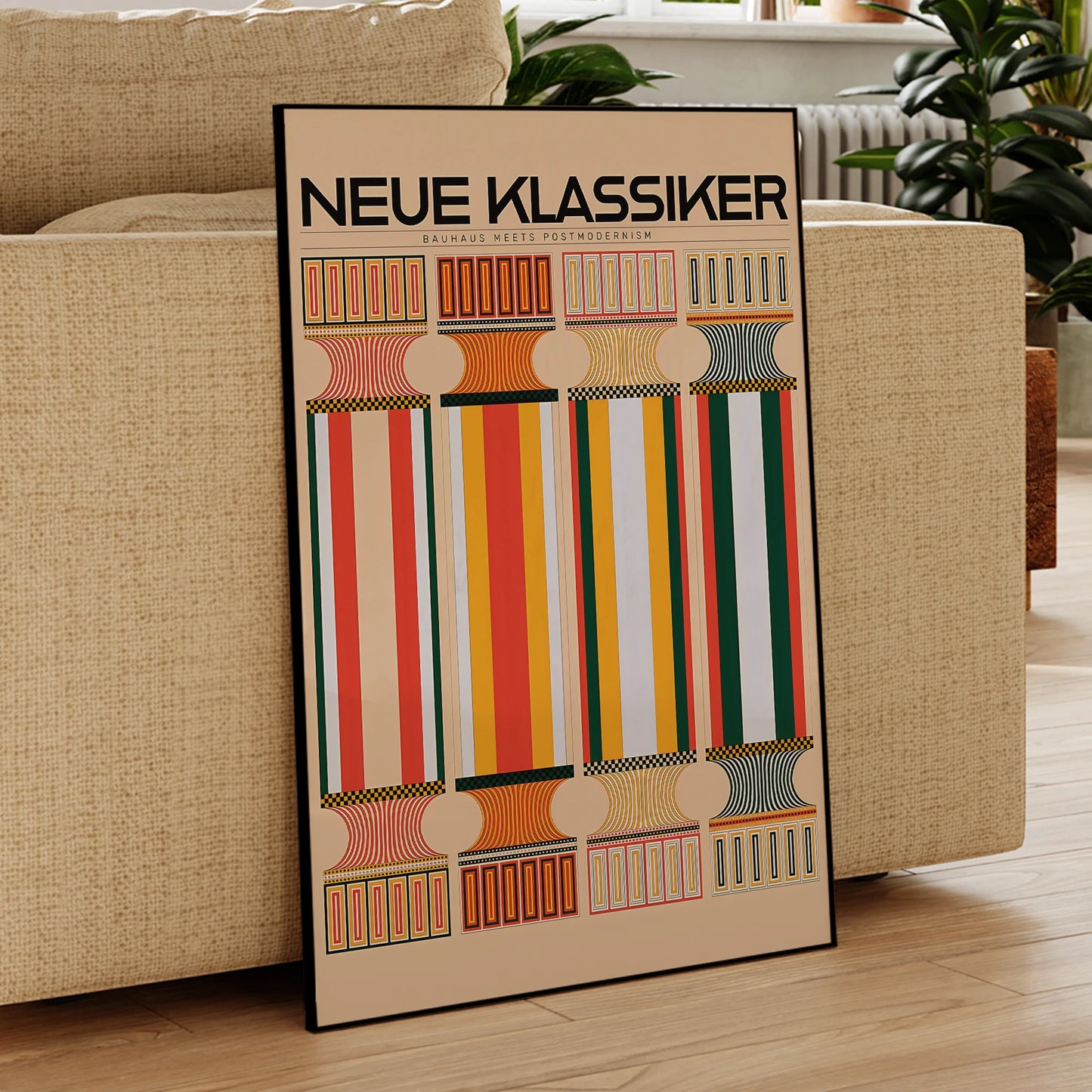Bauhaus Vintage Canvas Wall Art Print | Aluminum Frame Poster