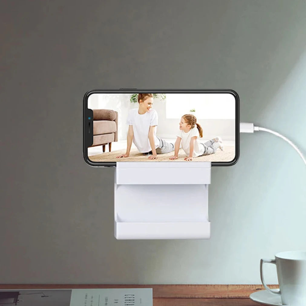Adhesive Wall-Mount Remote & Phone Holder — No Drilling