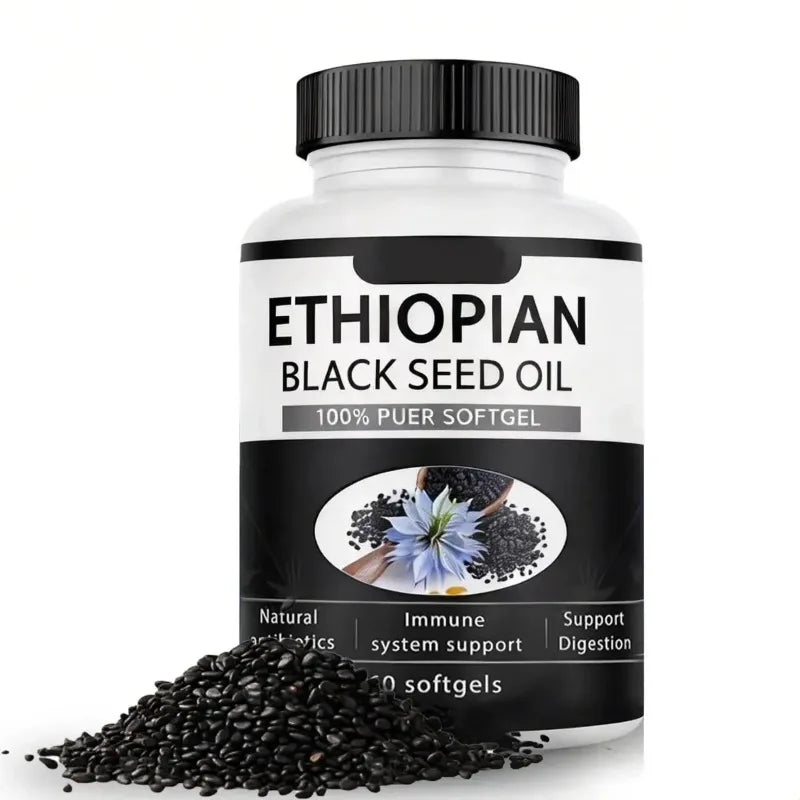 Black Seed Oil 800mg Capsules | 100% Ethiopian Pure | 60 Softgels