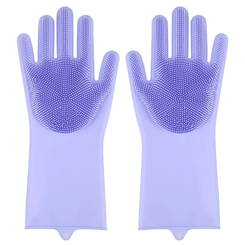 Magic Silicone Dishwashing Gloves | Kitchen Scrubber Gloves