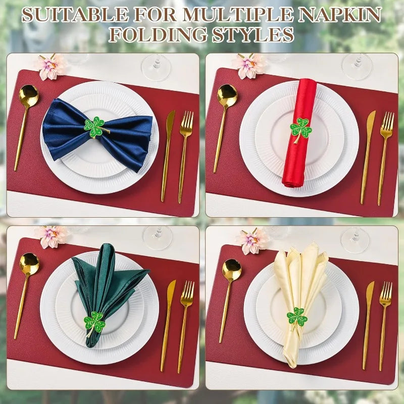 Clover Shamrock Napkin Rings – St. Patrick's Day Table Décor