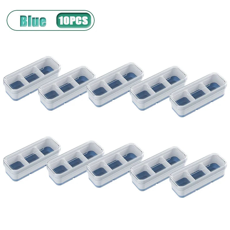 3-Compartment Silicone Ice Cube Tray with Lid – BPA Free