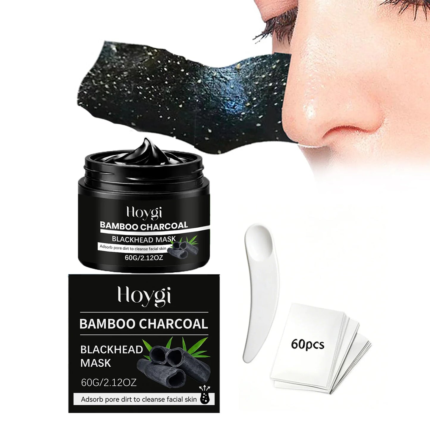 Bamboo Charcoal Blackhead Peel-Off Mask | 60 Nose Strips