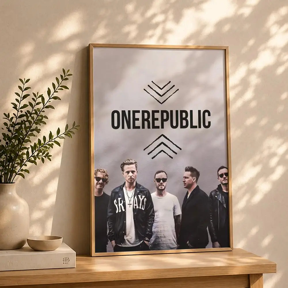 OneRepublic Band Poster – HD Self-Adhesive Waterproof Wall Art Music Band Poster Peaceful Pleasures Health and Wellness White10 21X30cmNoframe