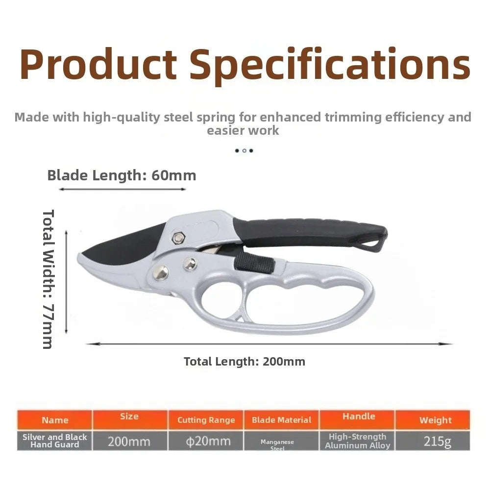 New SK5 Alloy Steel Pruning Shears Quick Cuts Anti-slip Handle Garden Clippers Ergonomic Design Garden Tools Garden Use Peaceful Pleasures Health and Wellness Black