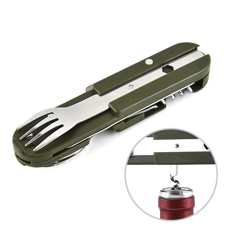 Camping Folding Utensil Set – Stainless Steel Knife Fork Spoon Folding Camping Utensils Peaceful Pleasures Health and Wellness