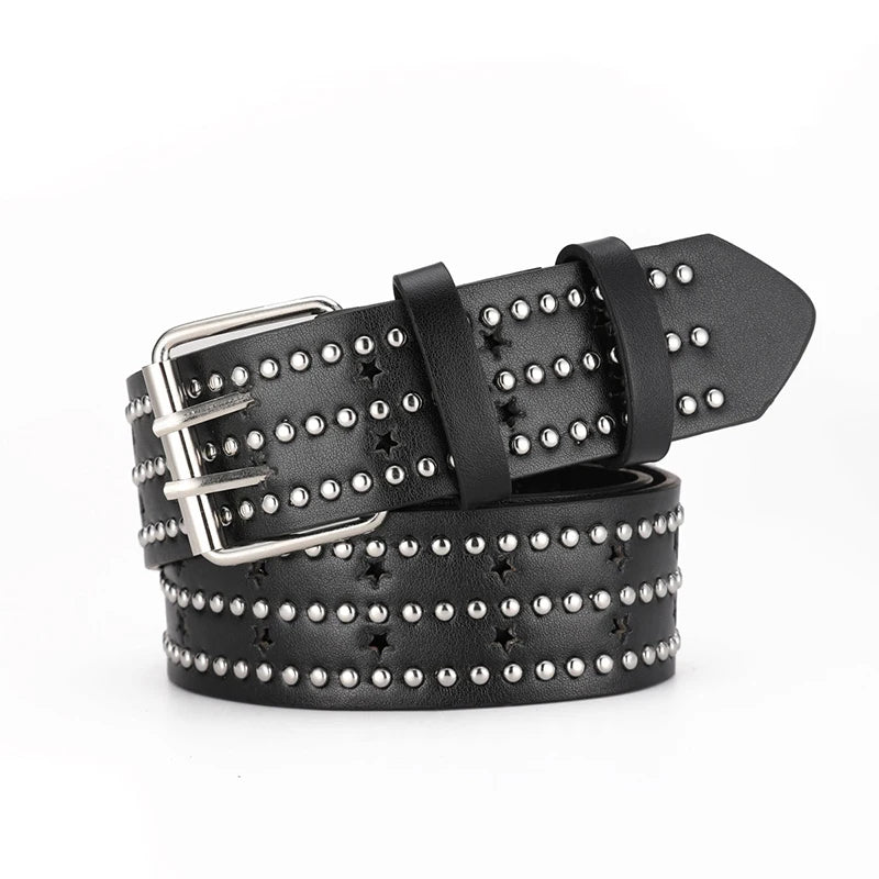 Vintage Bronze Chunky Belt – Y2K Punk Grunge Jean Belt Unisex