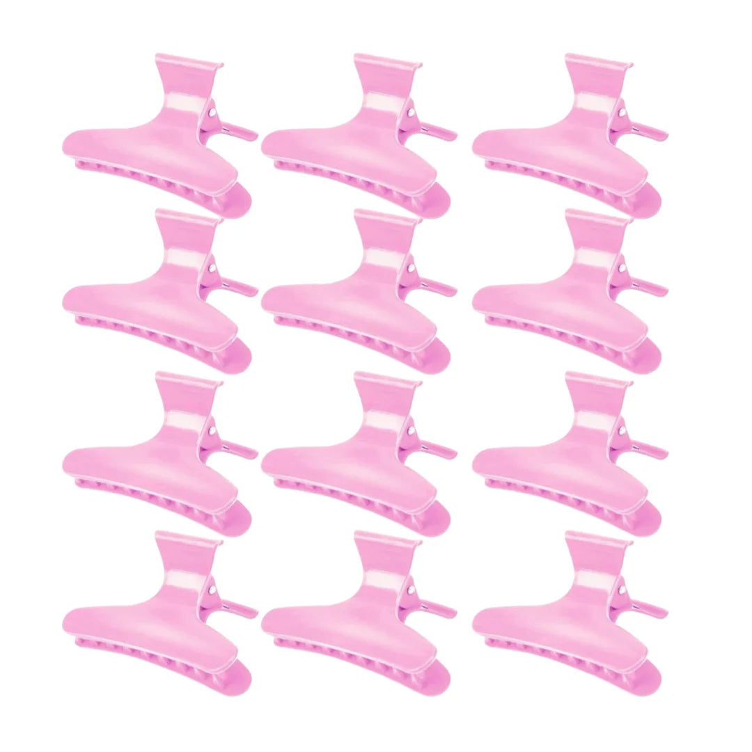 12-Piece Butterfly Hair Clips Set - Non-Slip, Stylish Design Hair Styling Accessories in Multiple Colors - Perfect for Elegant Peaceful Pleasures Health and Wellness pink