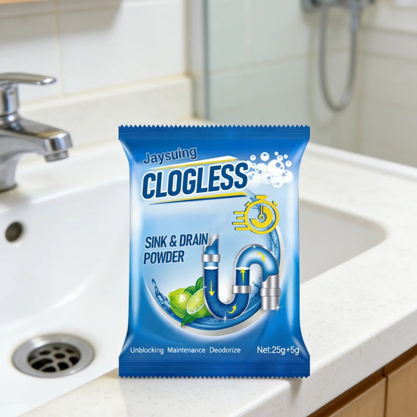 Jaysuing Drain Cleaner Powder – Unblock, Clean & Deodorize