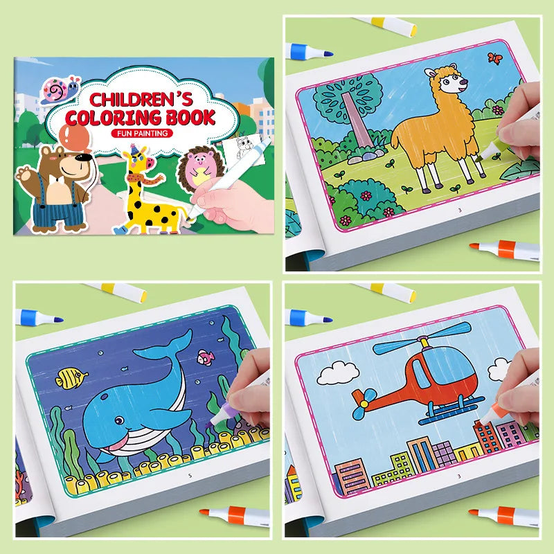 Children's Coloring Book Graffiti Cartoon Animal Drawing Fun Suitable