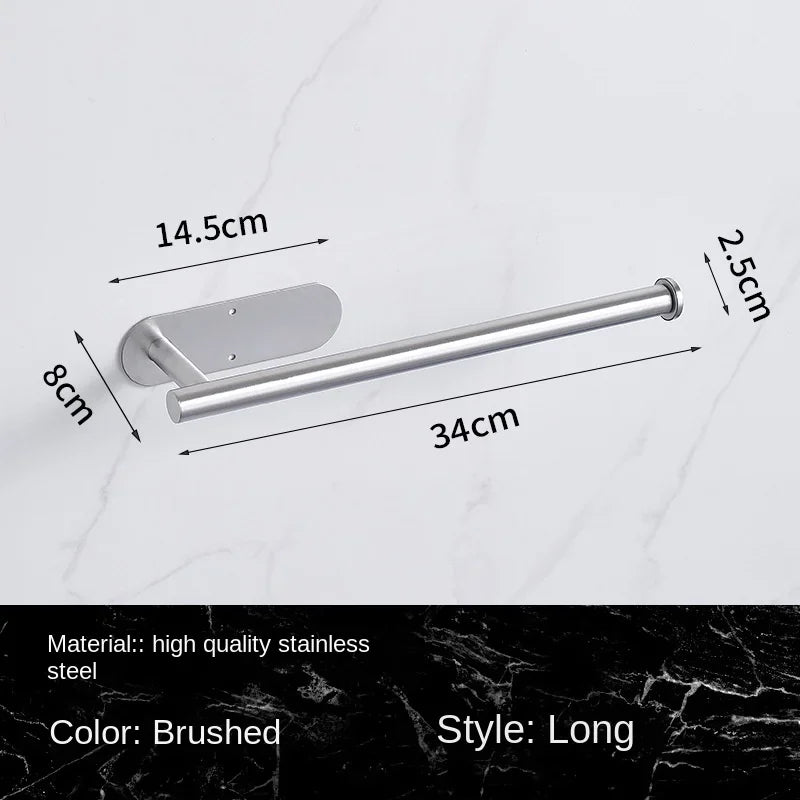 Wall-Mount Stainless Steel Paper Towel & Toilet Roll Holder