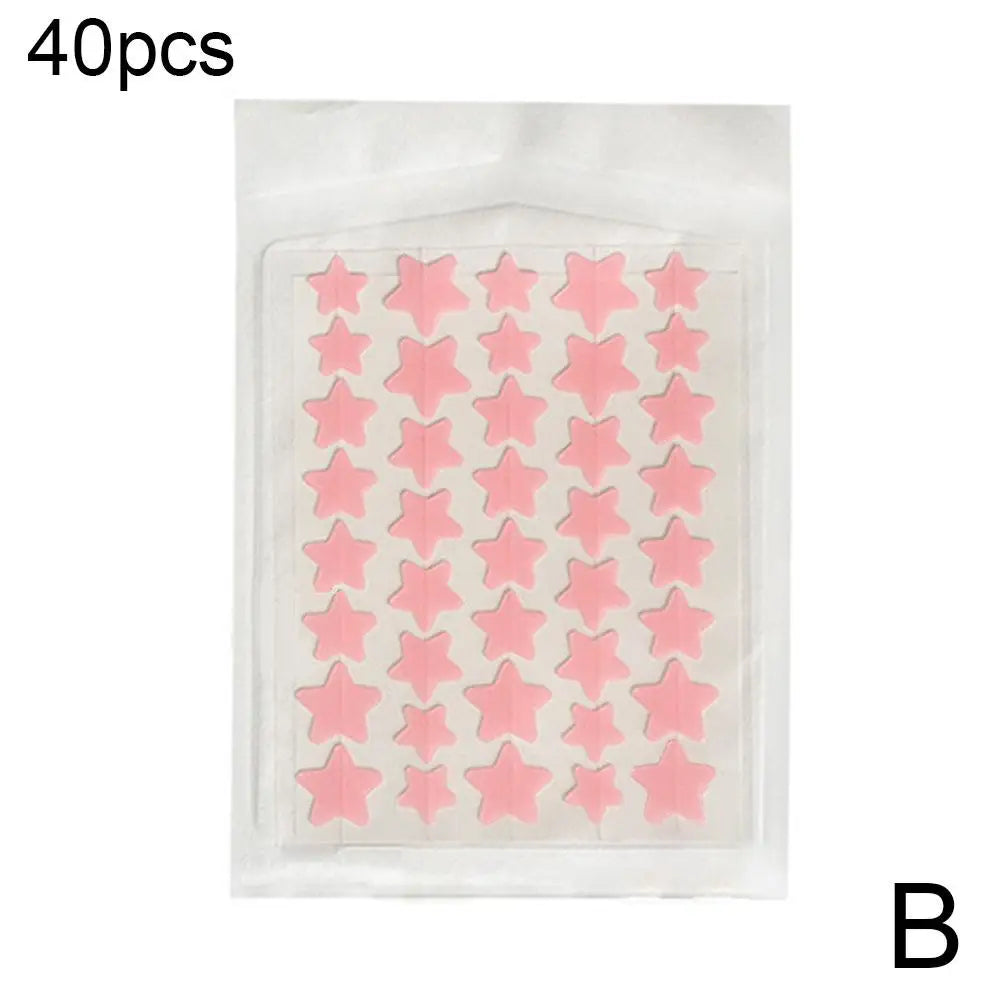 Colorful Star & Heart Shaped Acne Pimple Patches – Invisible Cute Acne Cover Stickers 40pcs Peaceful Pleasures Health and Wellness pink 40 counts