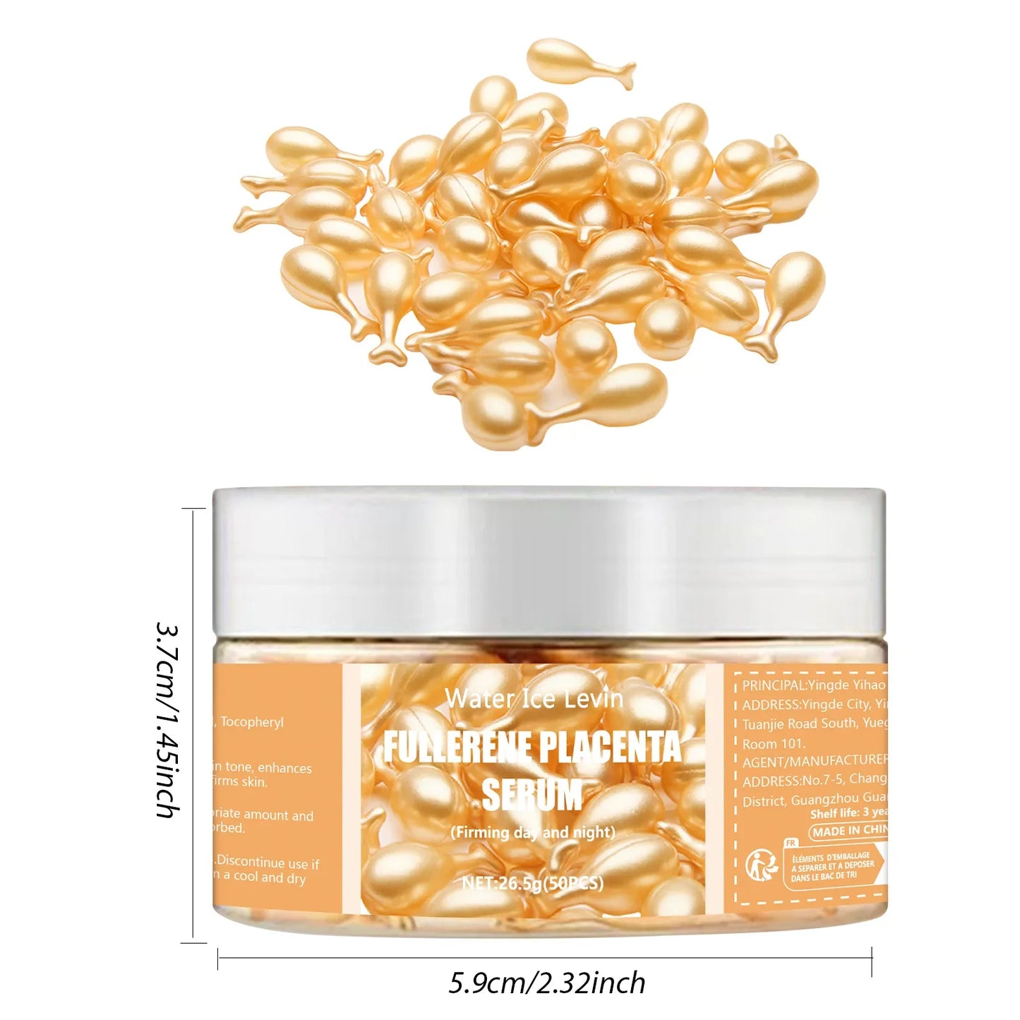 50 Fullerene Collagen Capsules – Hyaluronic Acid Anti-Wrinkle Serum