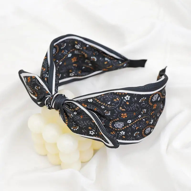 Floral Paisley Bohemian Rabbit Ear Headband | Stretchy