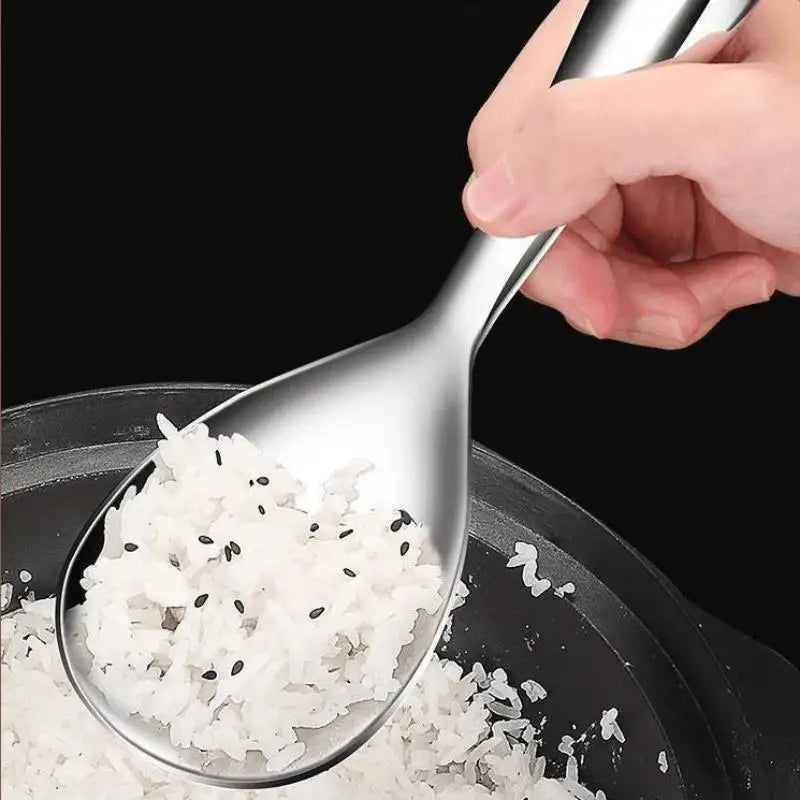 Japanese Stainless Steel Long Handle Rice Spatula & Serving Scoop