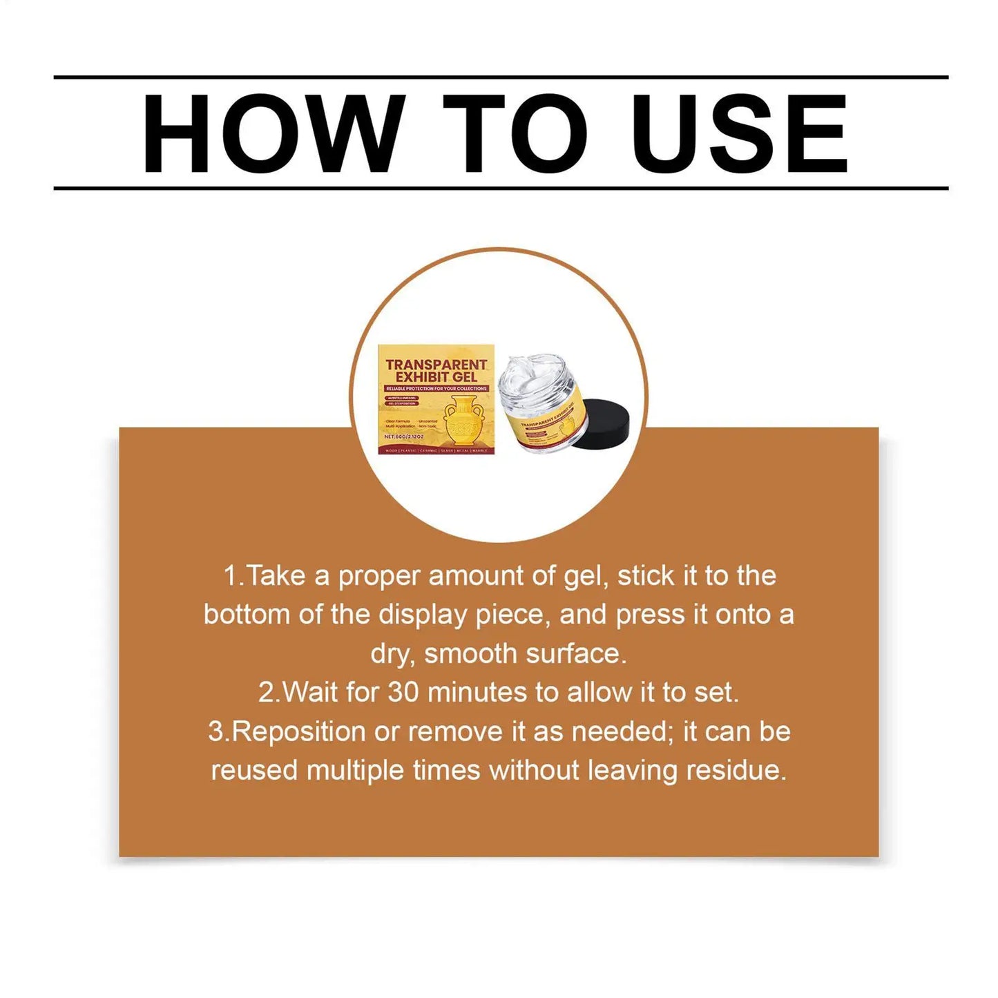 60g Clear Museum Gel – Removable, Reusable, Residue-Free Adhesive