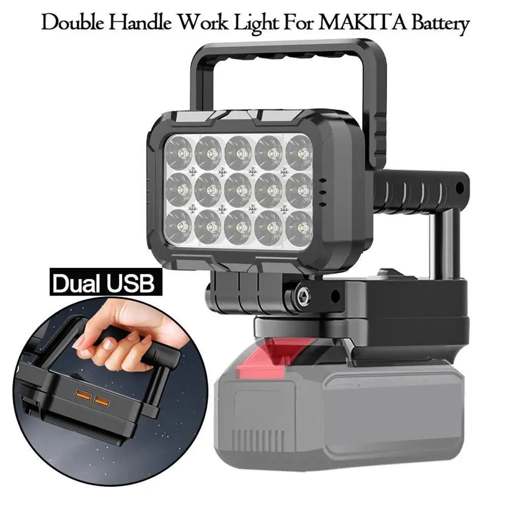 Cordless LED Work Light for Makita 18V Battery | Dual USB Cordless Work Light Peaceful Pleasures Health and Wellness