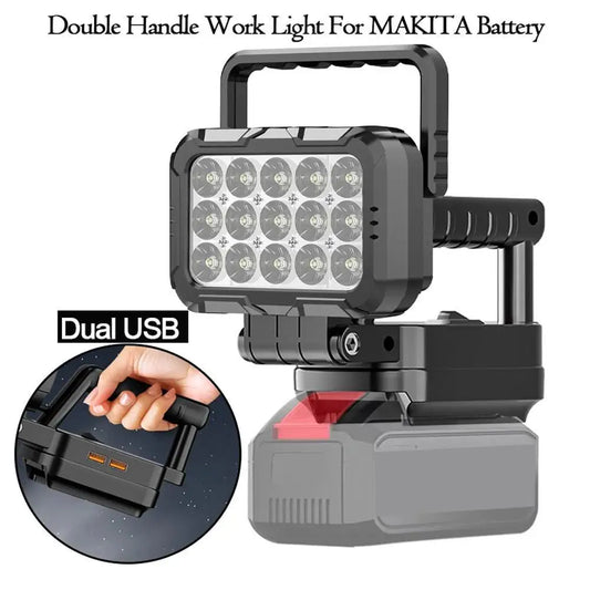Cordless LED Work Light for Makita 18V Battery | Dual USB Cordless Work Light Peaceful Pleasures Health and Wellness