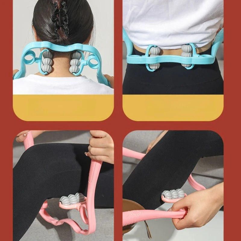 6-Wheel Manual Neck & Shoulder Massager | Cervical Spine Roller Manual Massage Roller Peaceful Pleasures Health and Wellness