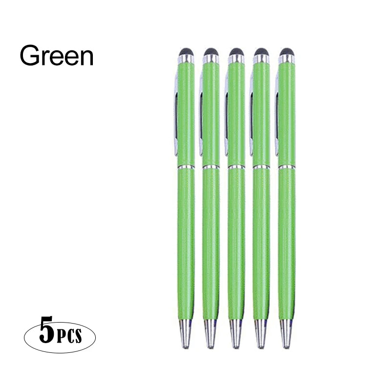 Metal Ballpoint Stylus Pen Touch Pen For Cell Phone Electrostatic Accessories Universal Tablet Pencil Android ipad Peaceful Pleasures Health and Wellness Green(5pcs)