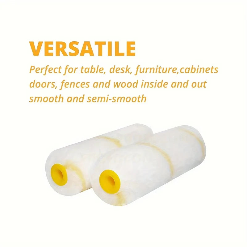 10 Paint Roller Sets 1 Handle 4 Inches Tool Metal Plastic Fabric