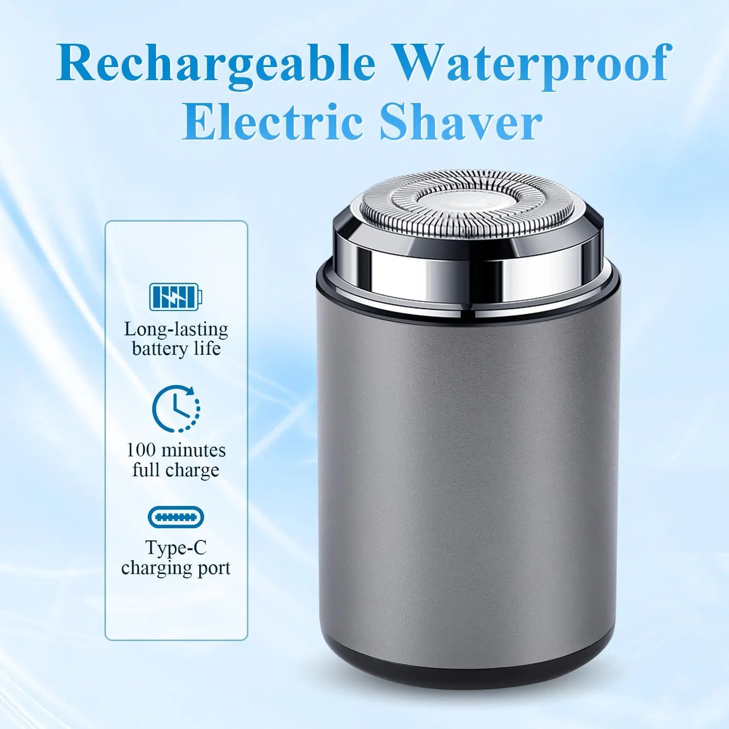 Mini Portable Electric Shaver USB Rechargeable Waterproof Men's