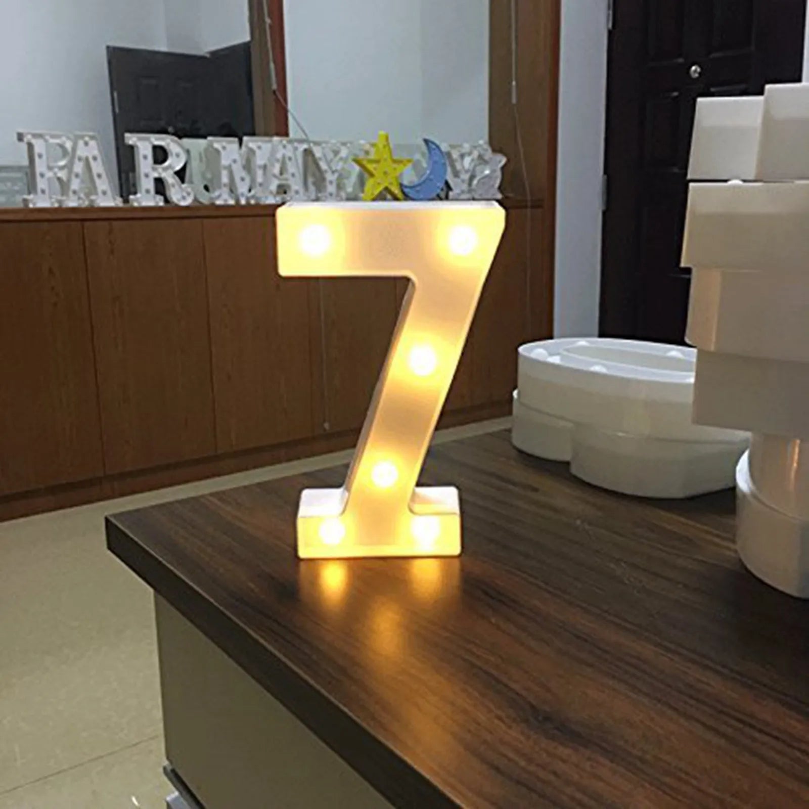 Light Up Letter Led Alphabet Number Plastic Battery Operated Party Sign Wedding Festival Stand Decoration No Batteries Included Peaceful Pleasures Health and Wellness H