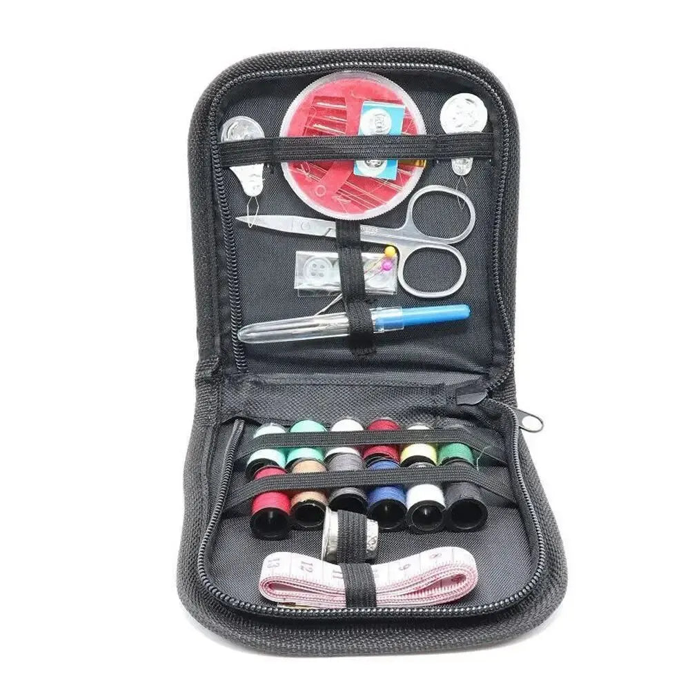 Portable Mini Sewing Kit – 12 Threads, Needles & Organizer Box