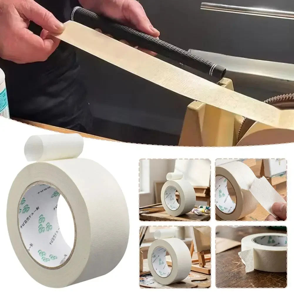 50mmx50m Painter Masking Tape Writable No Residue Easy Tear Single Side Paper Tapefor Car Wall Floor Painting Packaging Sealing Peaceful Pleasures Health and Wellness