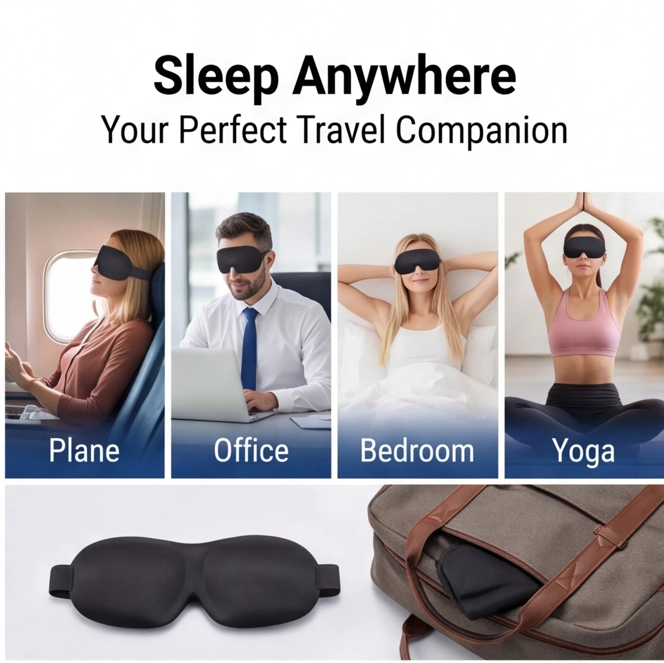 3D Sleep Mask – Breathable Blackout Eye Mask, Unisex Fit