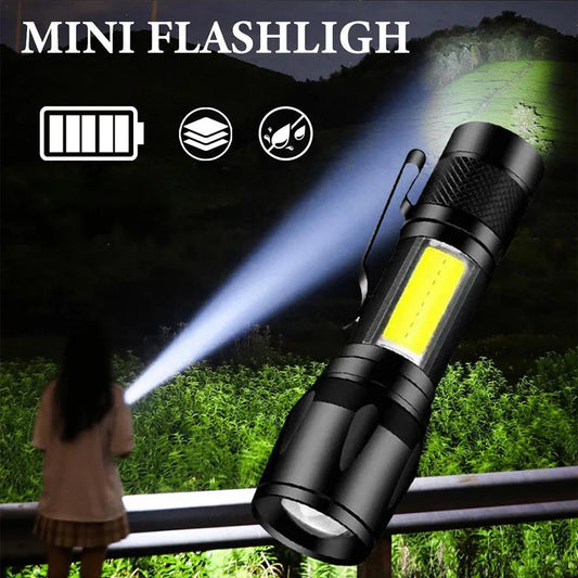 USB Rechargeable Mini COB+XPE Flashlight | Zoomable 3-Mode Torch LED Torch Flashlight Oasis Select