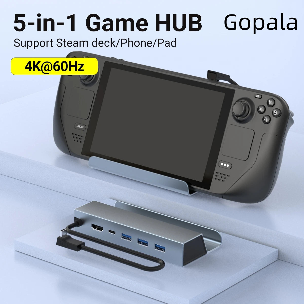 5-in-1 USB-C Hub 4K HDMI 100W PD for Steam Deck & Switch