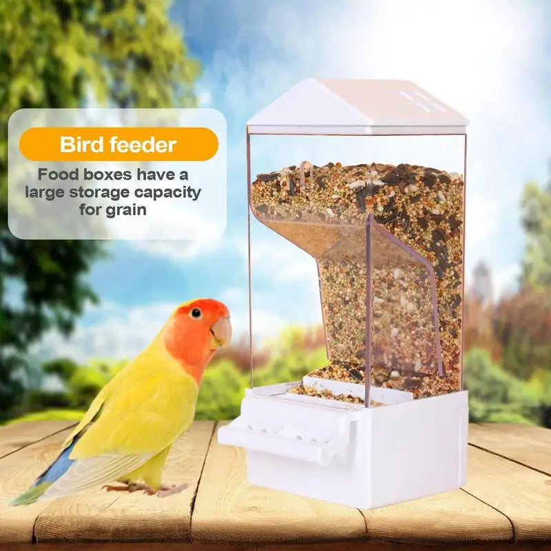 Automatic Bird Feeder Smart Clear Bird Feeder Dispenser Large Capacity Food Container Anti Spill Cage Accessories For Backyard Peaceful Pleasures Health and Wellness