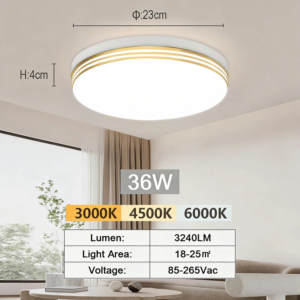RUNTOIN 36/48W Modern LED Ceiling Panel Light – Ultra Bright