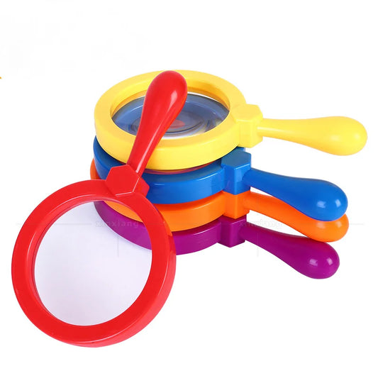 5X Handheld Magnifier Plastic Resin Shatterproof Magnifying Glass for Elementary School, Insect Observation Creative Gift Peaceful Pleasures Health and Wellness Blue