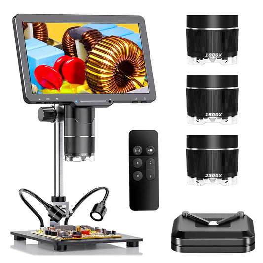 10.1-Inch Digital Microscope Pcba Maintenance Electron Microscope Biological Observation Microscope Peaceful Pleasures Health and Wellness 1000X