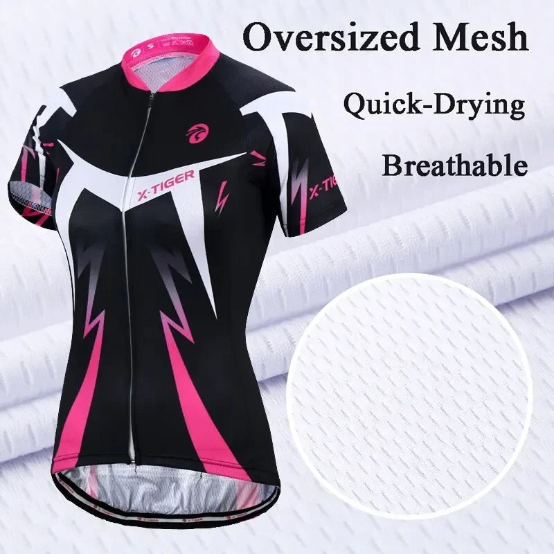 X-TIGER Women's Cycling Jersey – Breathable Quick-Dry MTB Top