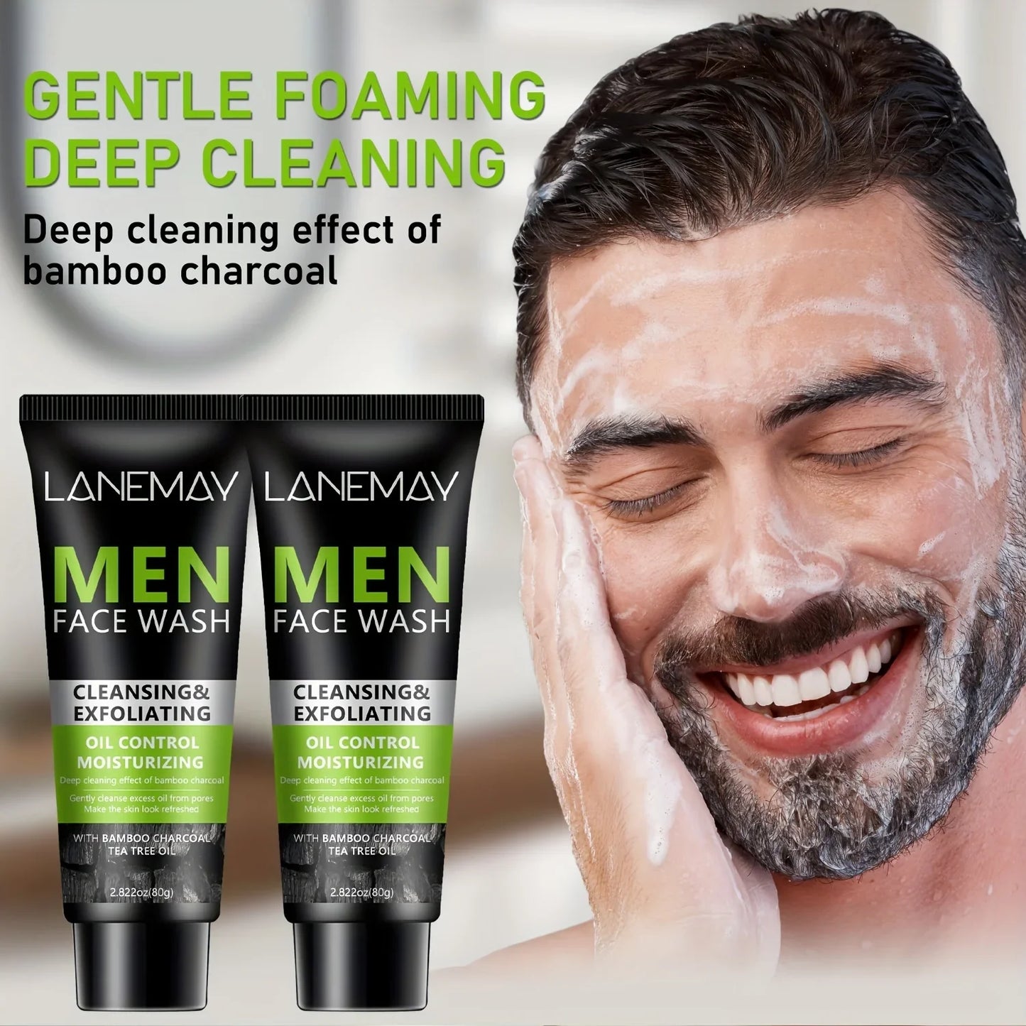 Lanemay Men's Volcanic Mud Face Wash – Oil Control & Cleanse