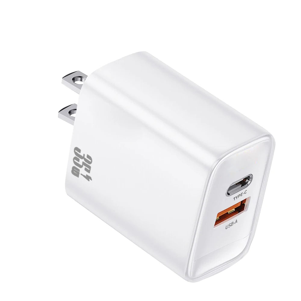 35W Dual Port USB C Fast Charger, Type C USB A QC PD Wall Adapter, EU/US Plug for iPhone 15 14 Xiaomi Samsung Oneplus Phones Peaceful Pleasures Health and Wellness US-Plug