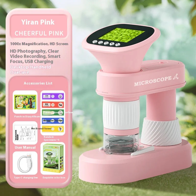 Optical Electron Microscope Professional Grade Children's Hd Microscope Portable Handheld Scientific Experiment Peaceful Pleasures Health and Wellness