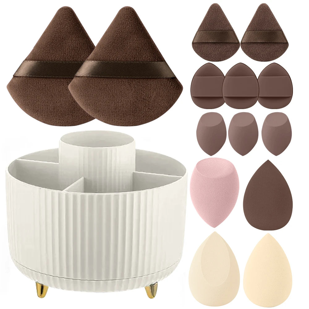 360° Rotating Makeup Organizer | 5-Slot Cosmetic Brush Holder