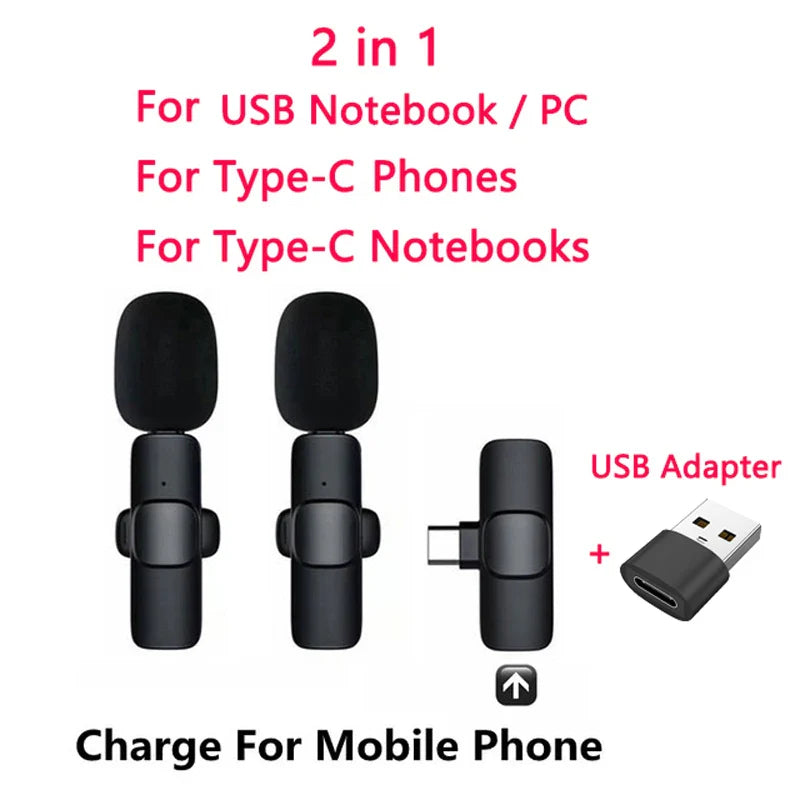 AyeBeau Dual Wireless Lavalier Mic for iPhone & Android