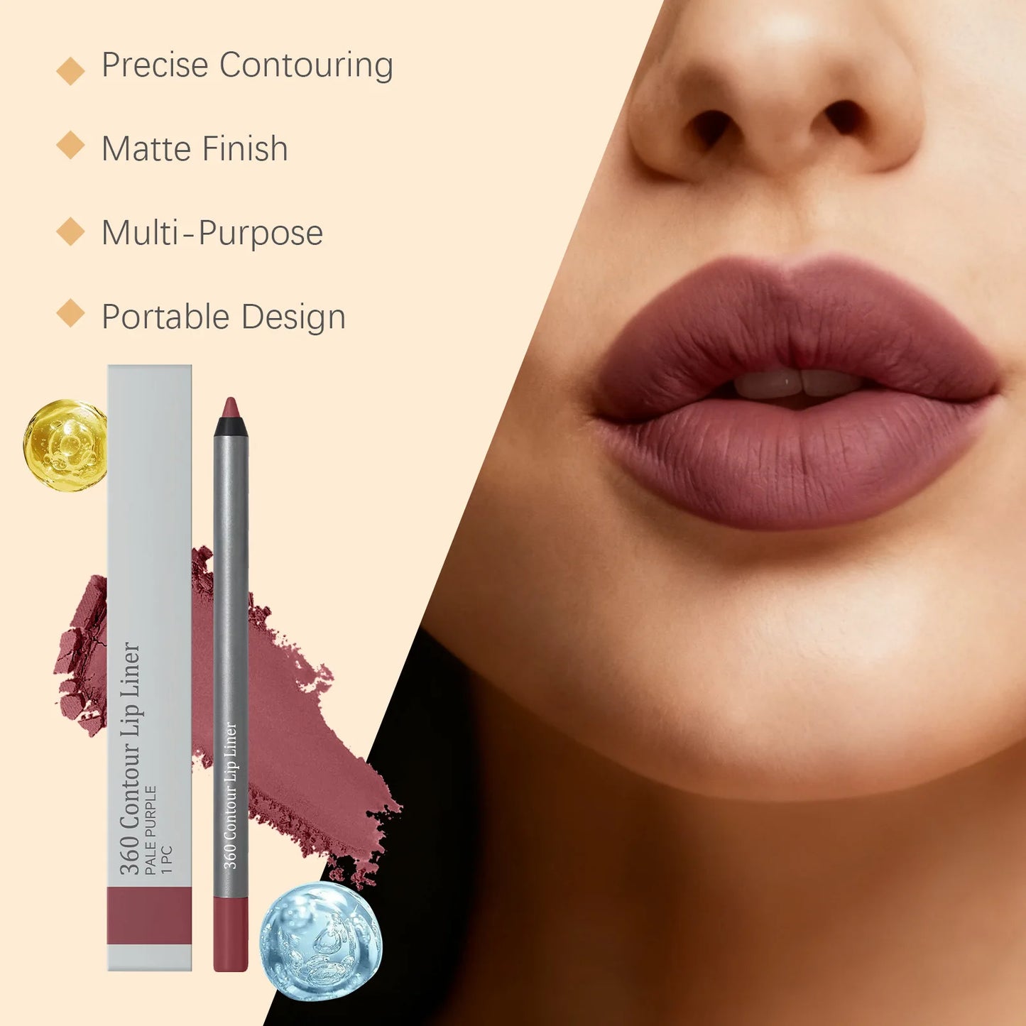 10 Colors Waterproof Lipliner Matte Lipliner Long-Lasting Smoothing Natural Pencil Natural Lasting Lipliner Lip Contour Peaceful Pleasures Health and Wellness