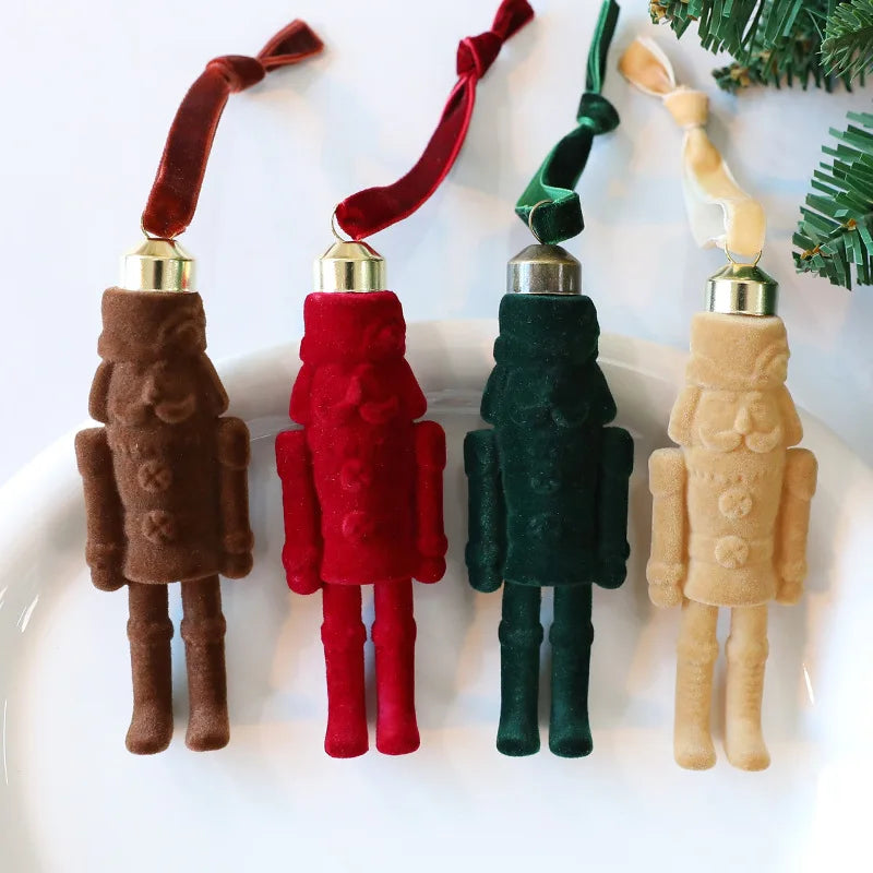 Flocked Nutcracker Soldier Christmas Tree Ornament | Holiday