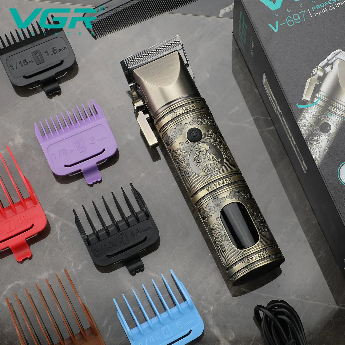 VGR 697 Metal Retro Hair Clipper Deep Cleaning Hair Trimmer Multi functional Men's Shaving Set Hair Salon Carving Electric Pushe Peaceful Pleasures Health and Wellness