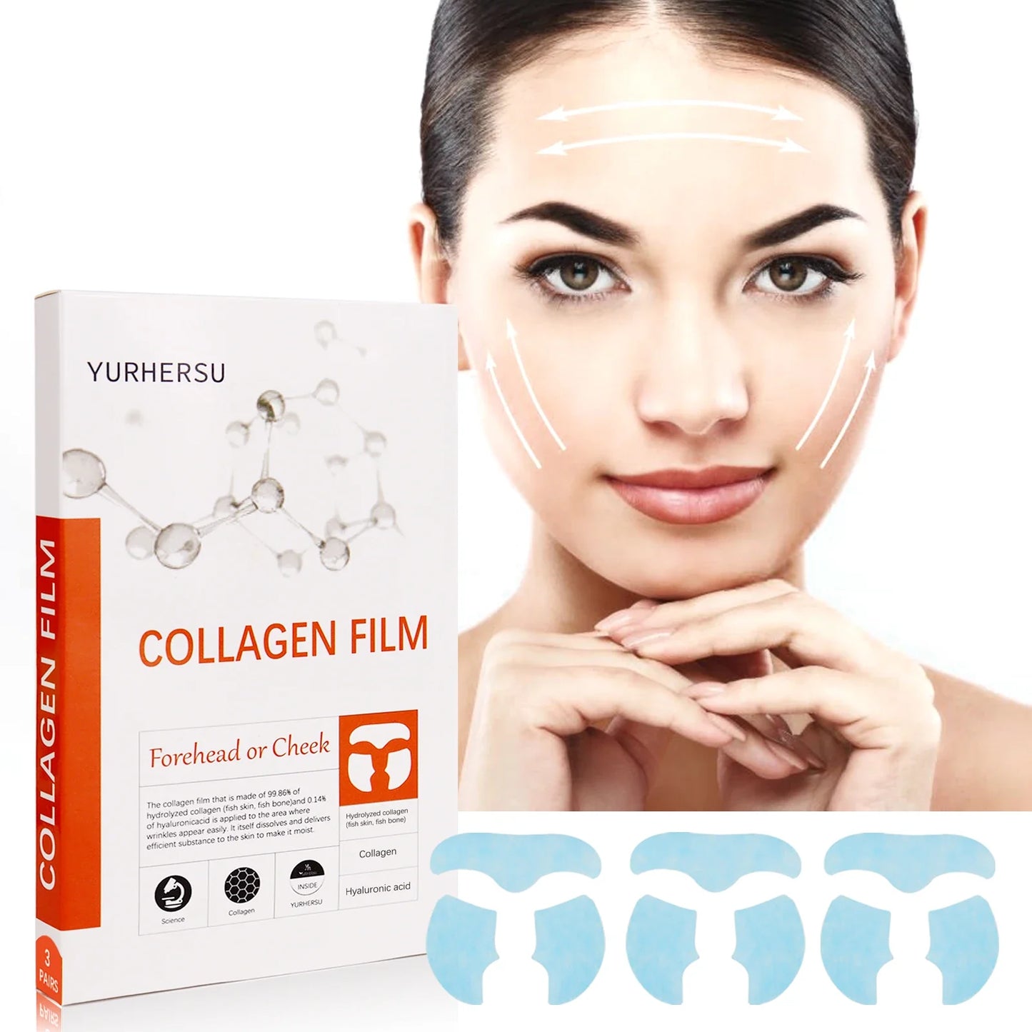 YURHERSU Collagen Soluble Film Mask – Hydrating Essence Patch 3pc