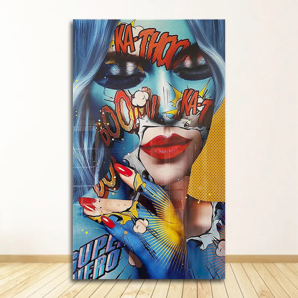 Graffiti Women Portrait Canvas Wall Art | Modern Unframed Poster Canvas Wall Art Peaceful Pleasures Health and Wellness 0612XX13 20x30cm Unframed