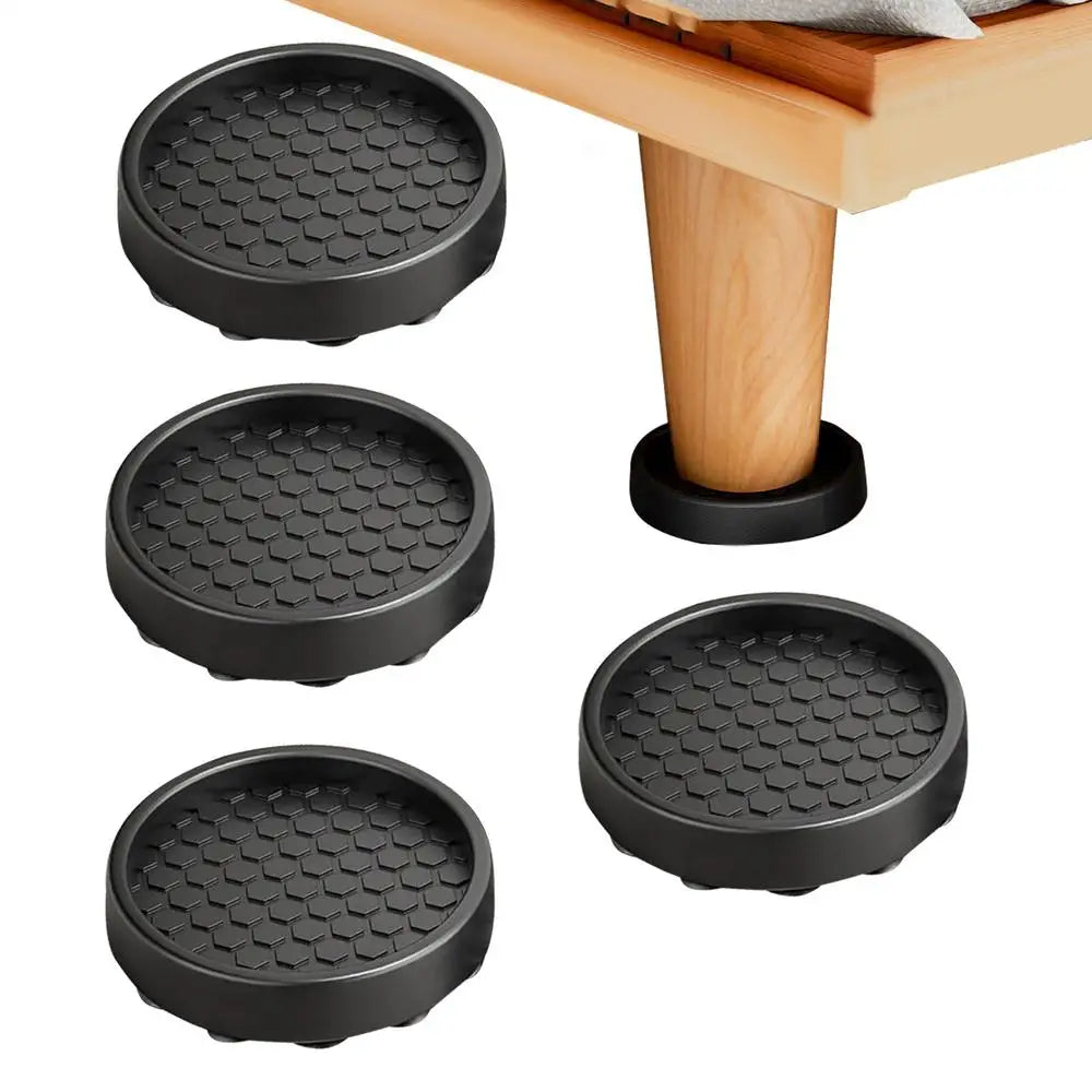 Silicone Furniture Floor Protectors – 4-Piece Anti-Skid Cups Furniture Floor Protectors Peaceful Pleasures Health and Wellness Black round suction China Mainland