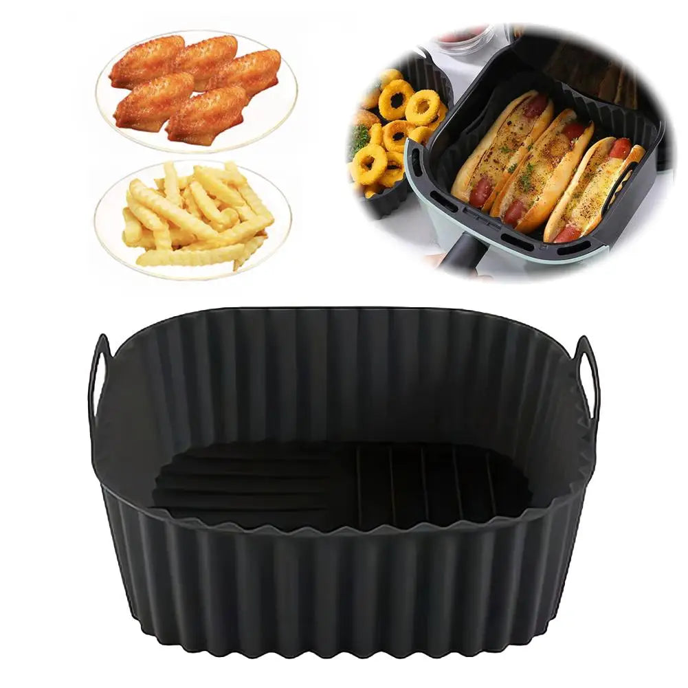 Silicone Air Fryer Liner 21cm Square Reusable Non-Stick Mat